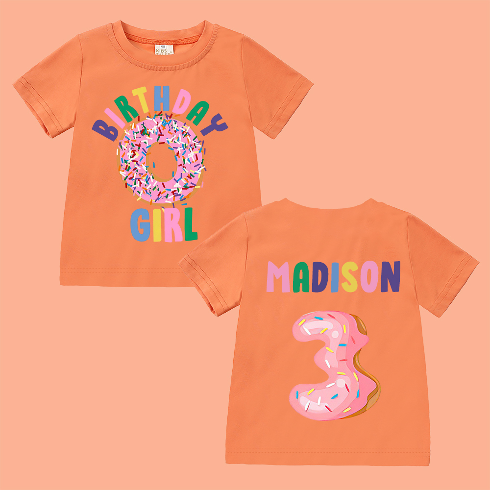 Personalized Donut Sprinkles Theme Birthday T-Shirt | inBirth29
