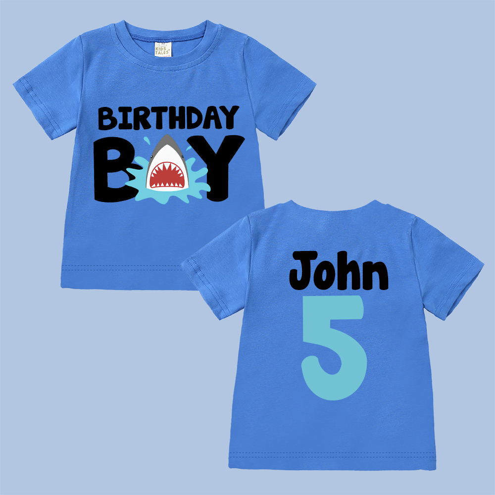 Personalized Boy Shark Birthday T-Shirt | inBirth30