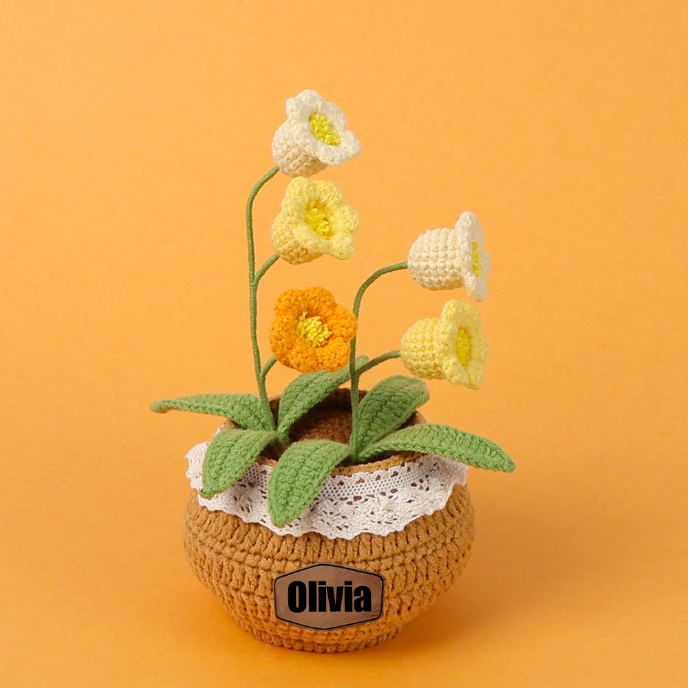 Personalized Crochet Flower in the Pot｜Gift For Mom  | CWMom17