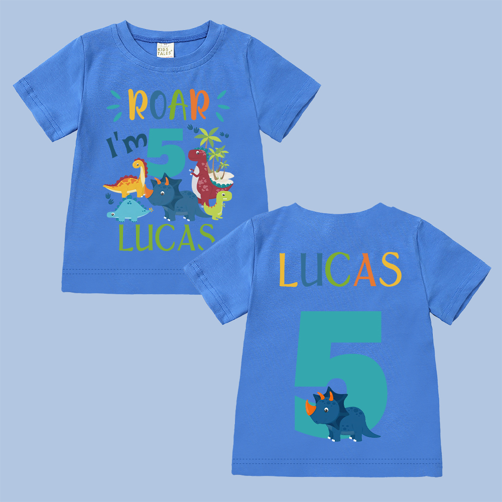 Personalized Dinosaur ROAR Party Birthday T-Shirt | inBirth02