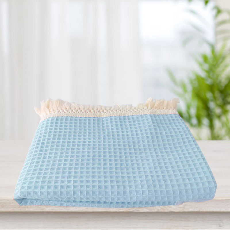 Personalized Embroidered Waffle Tassel Blanket for Comfort & Unique| CWBaby47