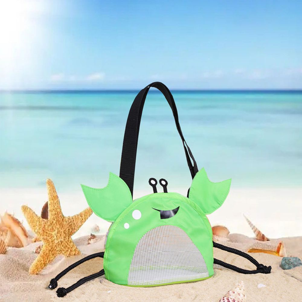 Personalized Crab Seashell Zipper Mesh Beach Bag | CWBeach90