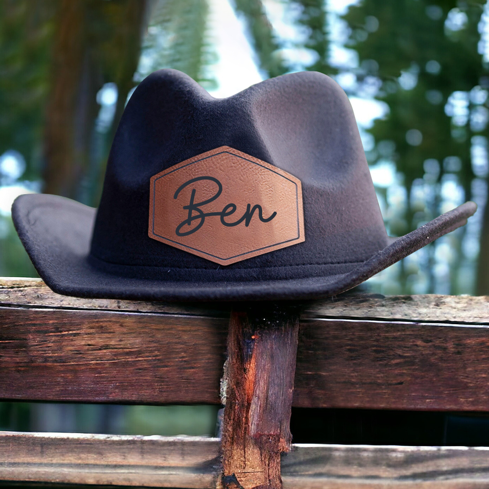 Personalized Leather Patch Cowboy Hat for Comfort & Unique | CWBeach91