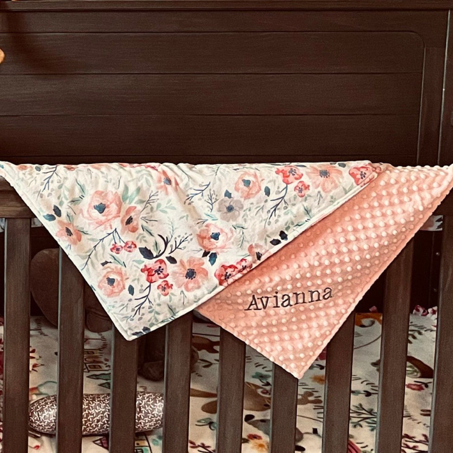 Personalized Lovely Kid Vintage Floral Baby Blanket for Comfort & Unique | CWBaby55