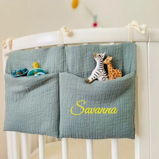 Personalised Embroidery Baby Bed Pocket Accessorise & Diapers Storage | CWBaby58