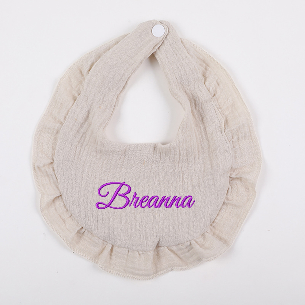 =Personalized Embroidered Baby Cotton Gauze Bibs | CWBaby59