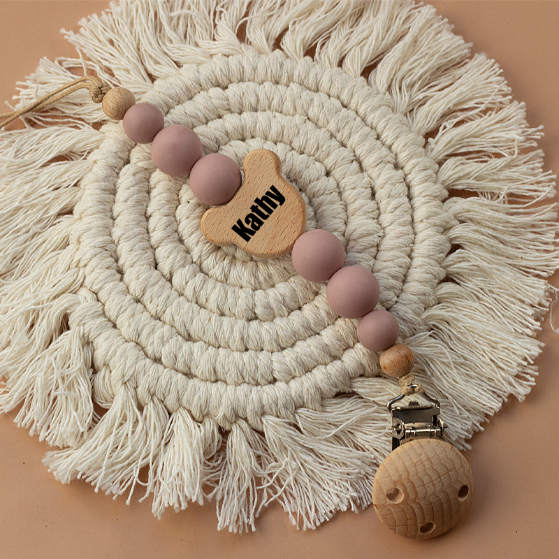 Personalized Baby Pacifier Color Bead Clip | CWBaby63