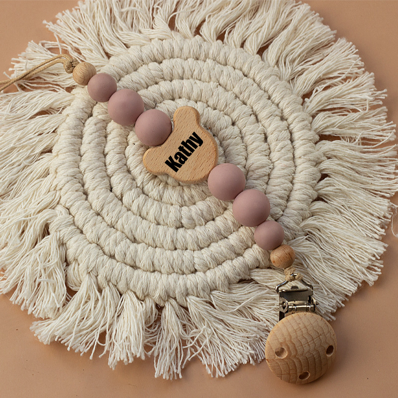 Personalized Baby Pacifier Color Bead Clip | CWBaby63