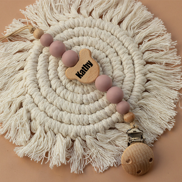 Personalized Baby Pacifier Color Bead Clip | CWBaby63