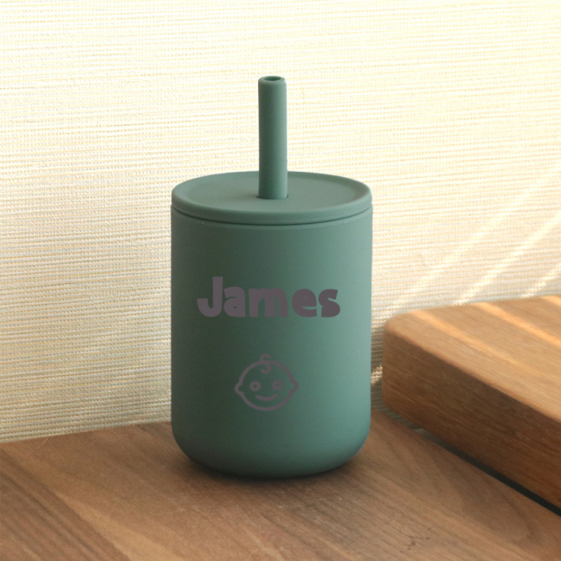 Personalised Baby Food Grade Sippy Silicone Cup  | CWBaby65