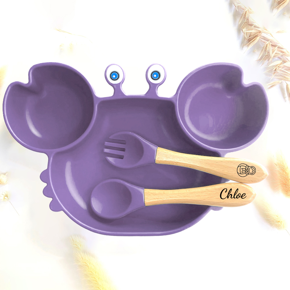 Personalised Baby Silicone Cutlery Set | CWBaby67