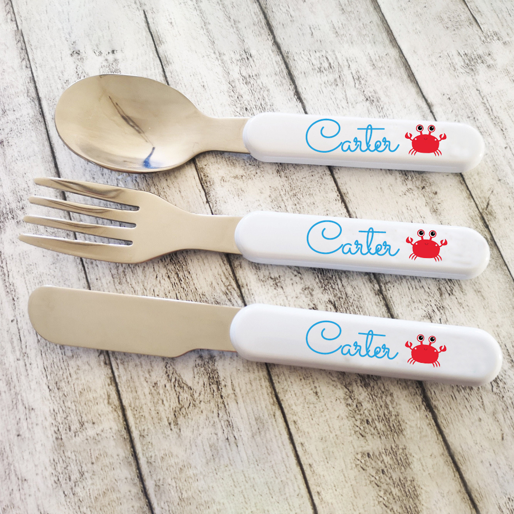 Personalised Kid Utensil Sets-Fork, Knife, Spoon  | CWBaby69