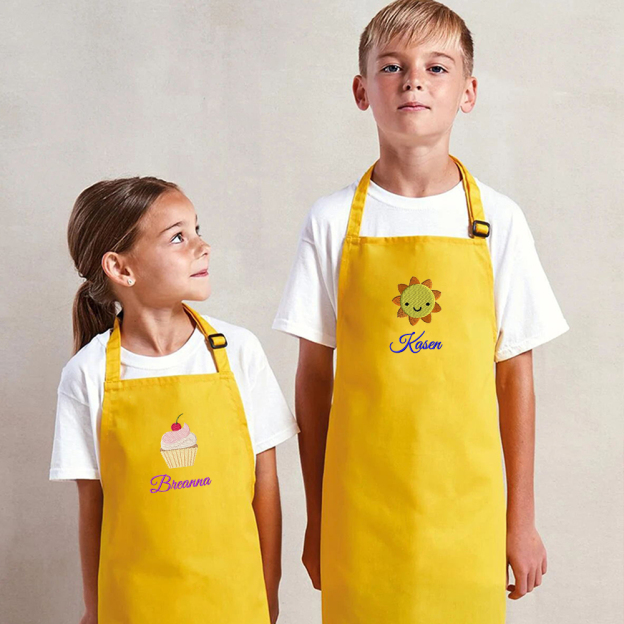 Personalized Embroidery Color Apron and Hat Set for Kid | Apron26