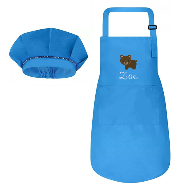 Personalized Embroidery Color Apron and Hat Set for Kid | Apron26