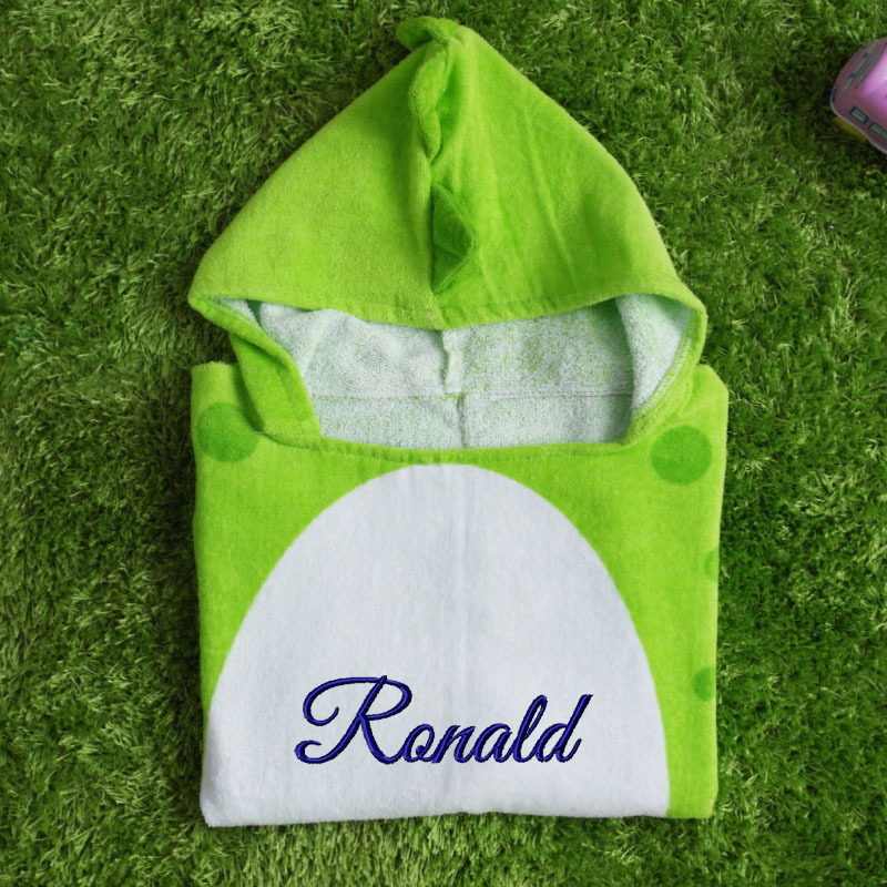 Personalized Embroidery Dinosaur Hooded Beach Towel for Summer & Beach | Cwbeach118