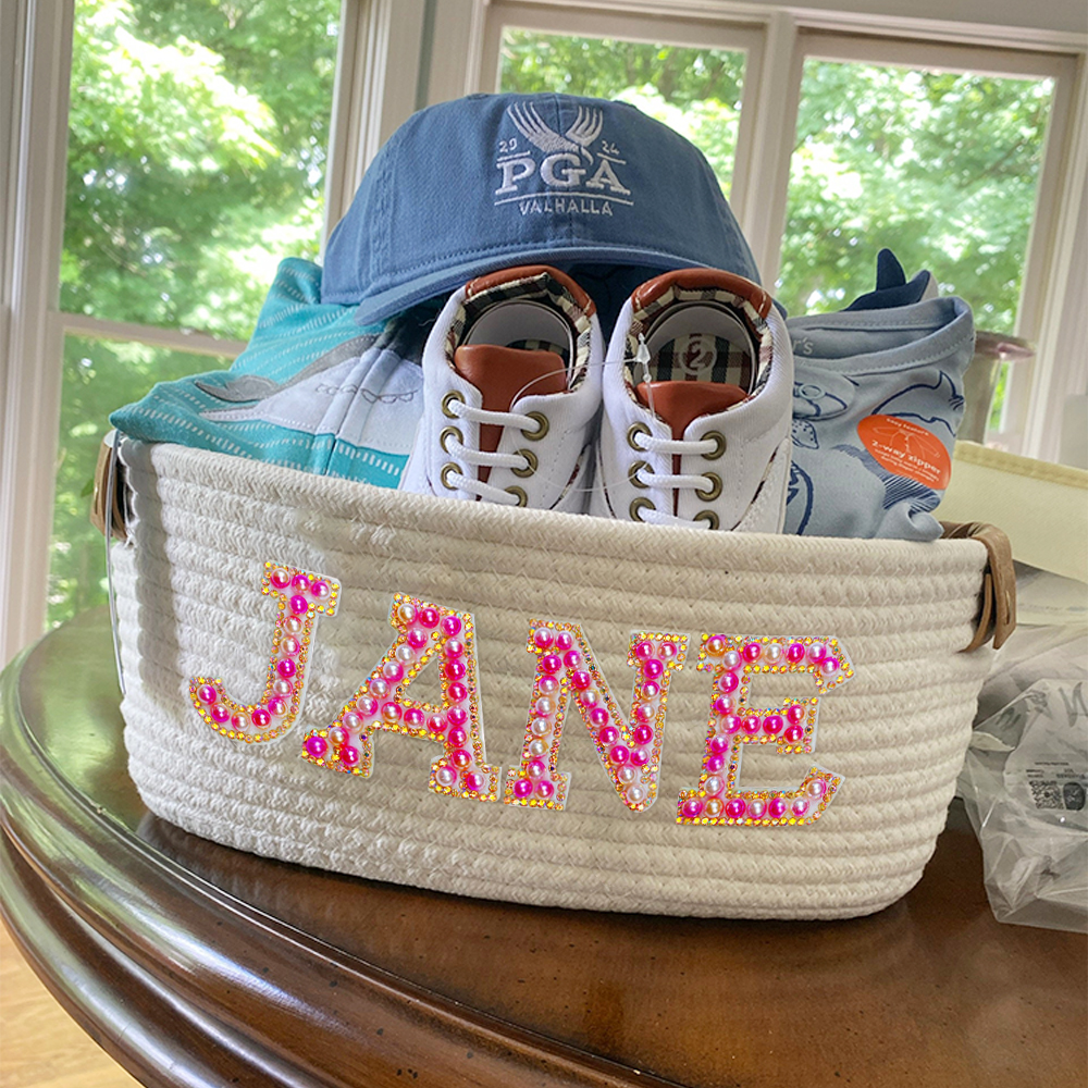 Personalized Kids Beaded Patch Back to School Basket | CWBaby73