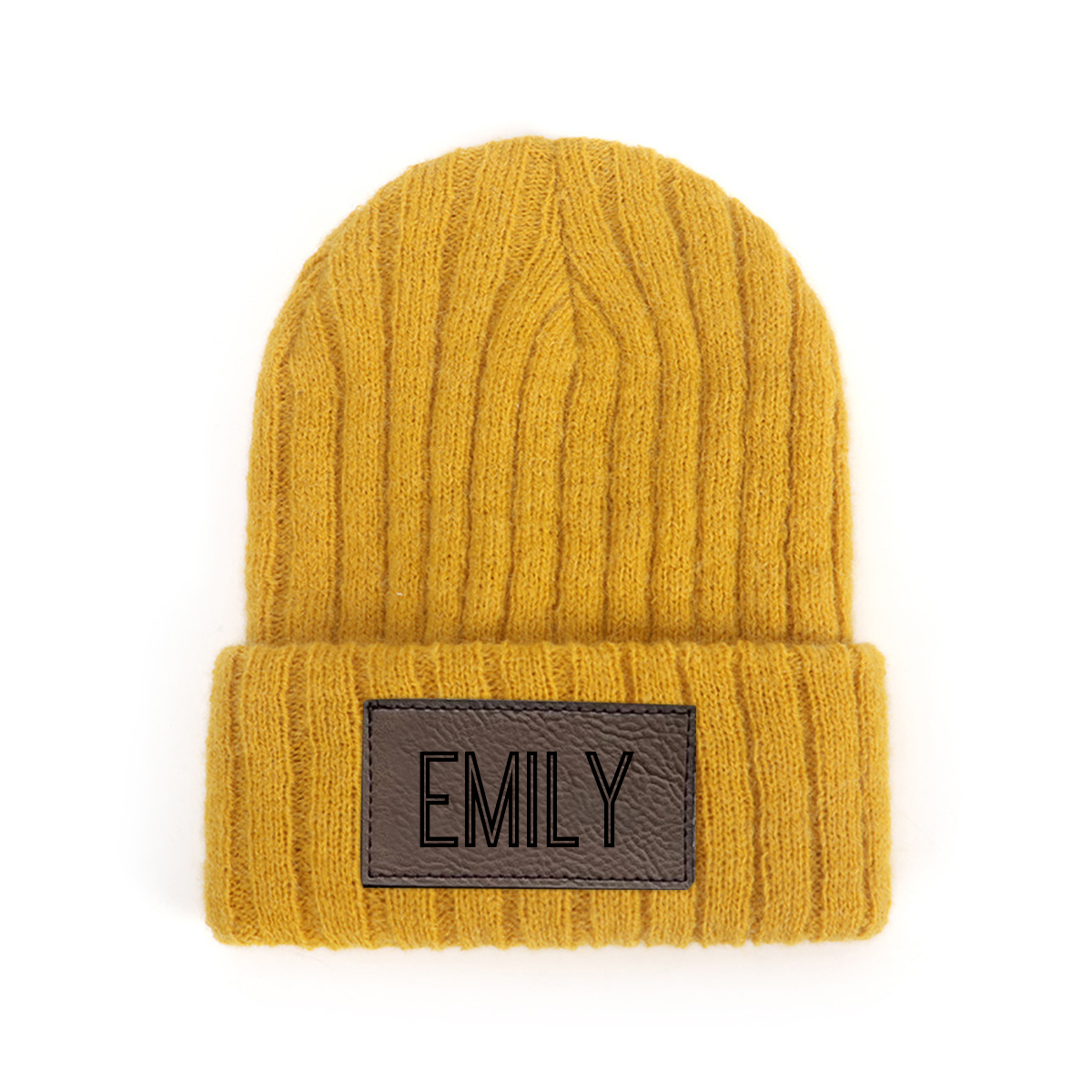 Personalized Leather Patch Infant Beanie for Comfort & Unique | HSKid30