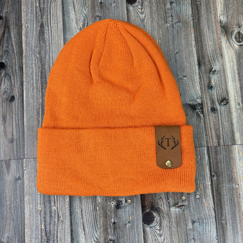Personalized Leather Tag Infant Beanie for Comfort & Unique | HSKid31