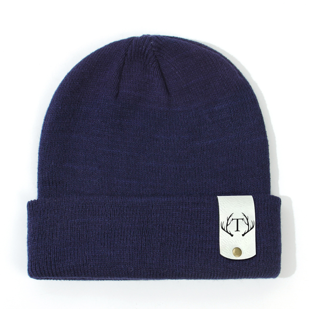 Personalized Leather Tag Infant Beanie for Comfort & Unique | HSKid31