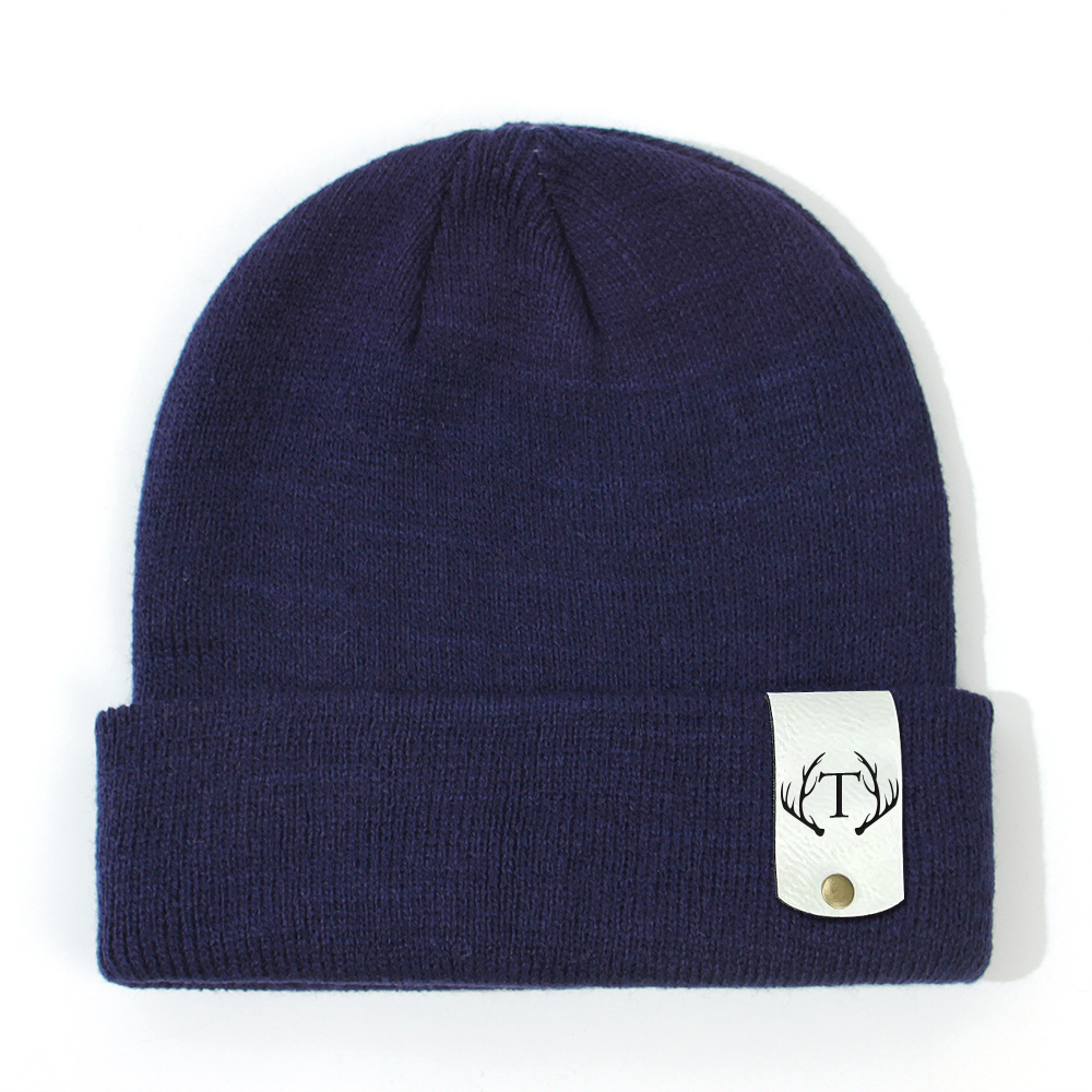 Personalized Leather Tag Infant Beanie for Comfort & Unique | HSKid31