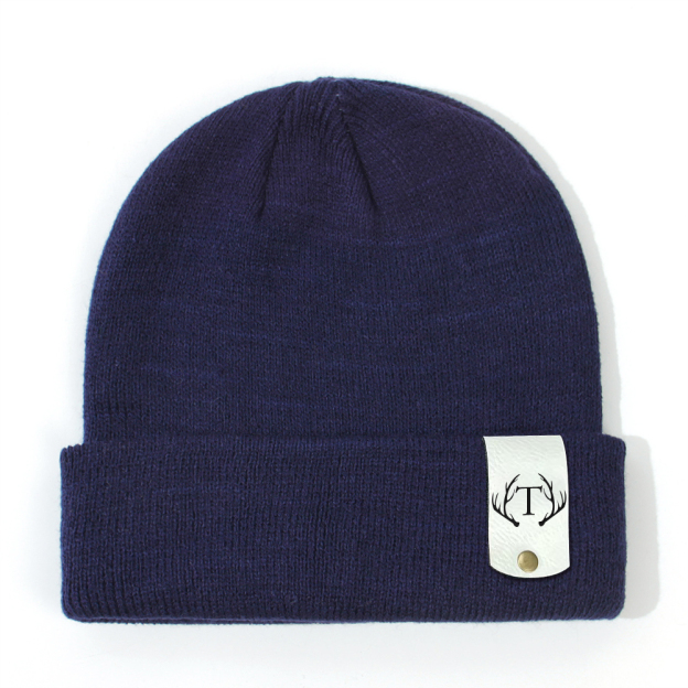 Personalized Leather Tag Infant Beanie for Comfort & Unique | HSKid31