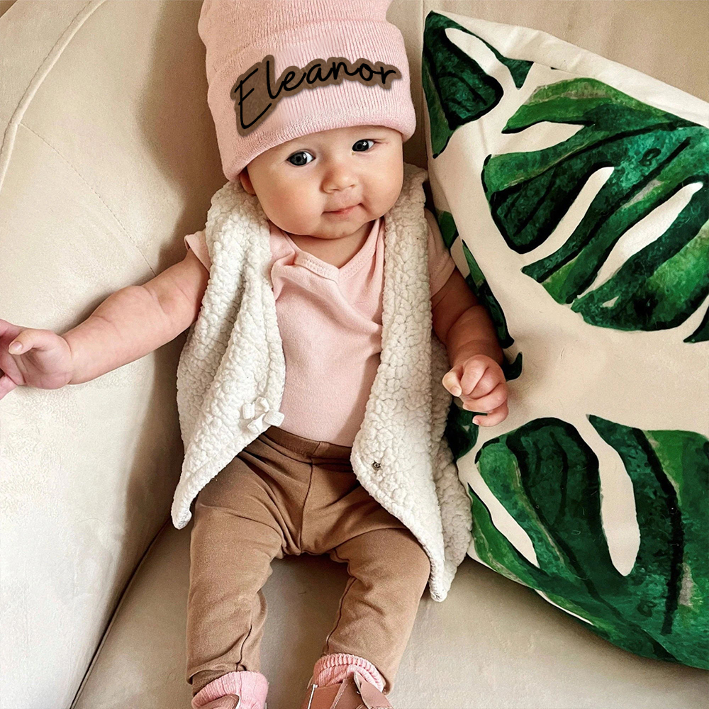 Personalized Leather Patch Beanie for Comfort & Unique | HSKid33