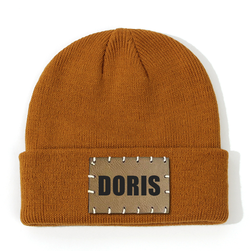 Personalized Leather Patch Beanie for Comfort & Unique | HSKid3301