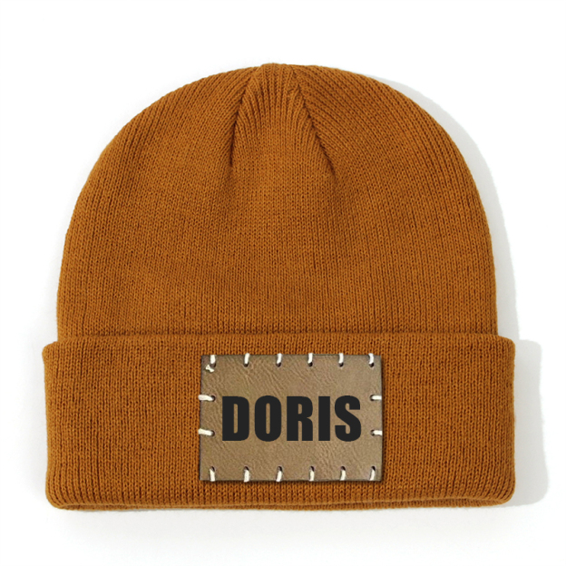 Personalized Leather Patch Beanie for Comfort & Unique | HSKid3301