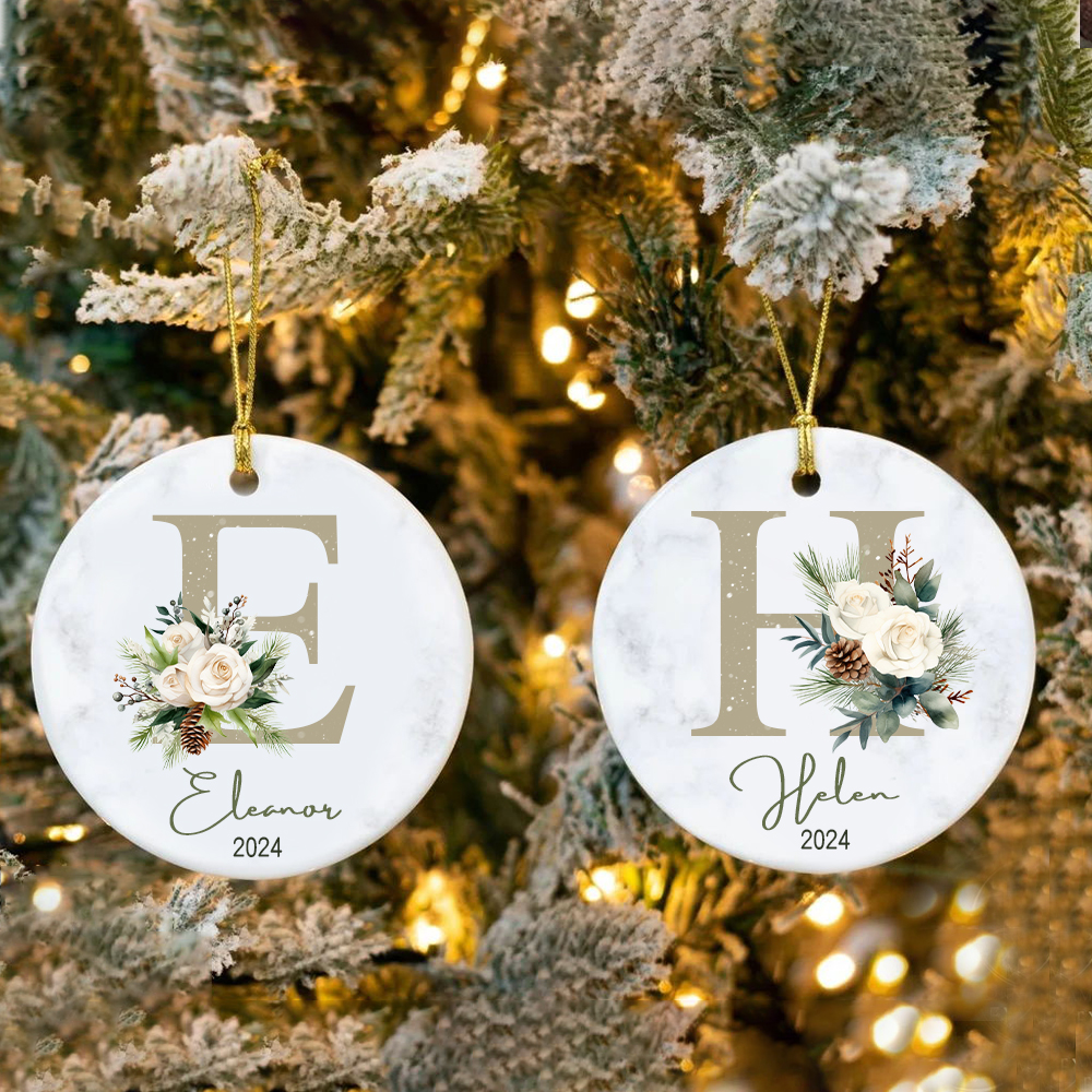Personalized Family Monogram Christmas Ornament | MCGift36