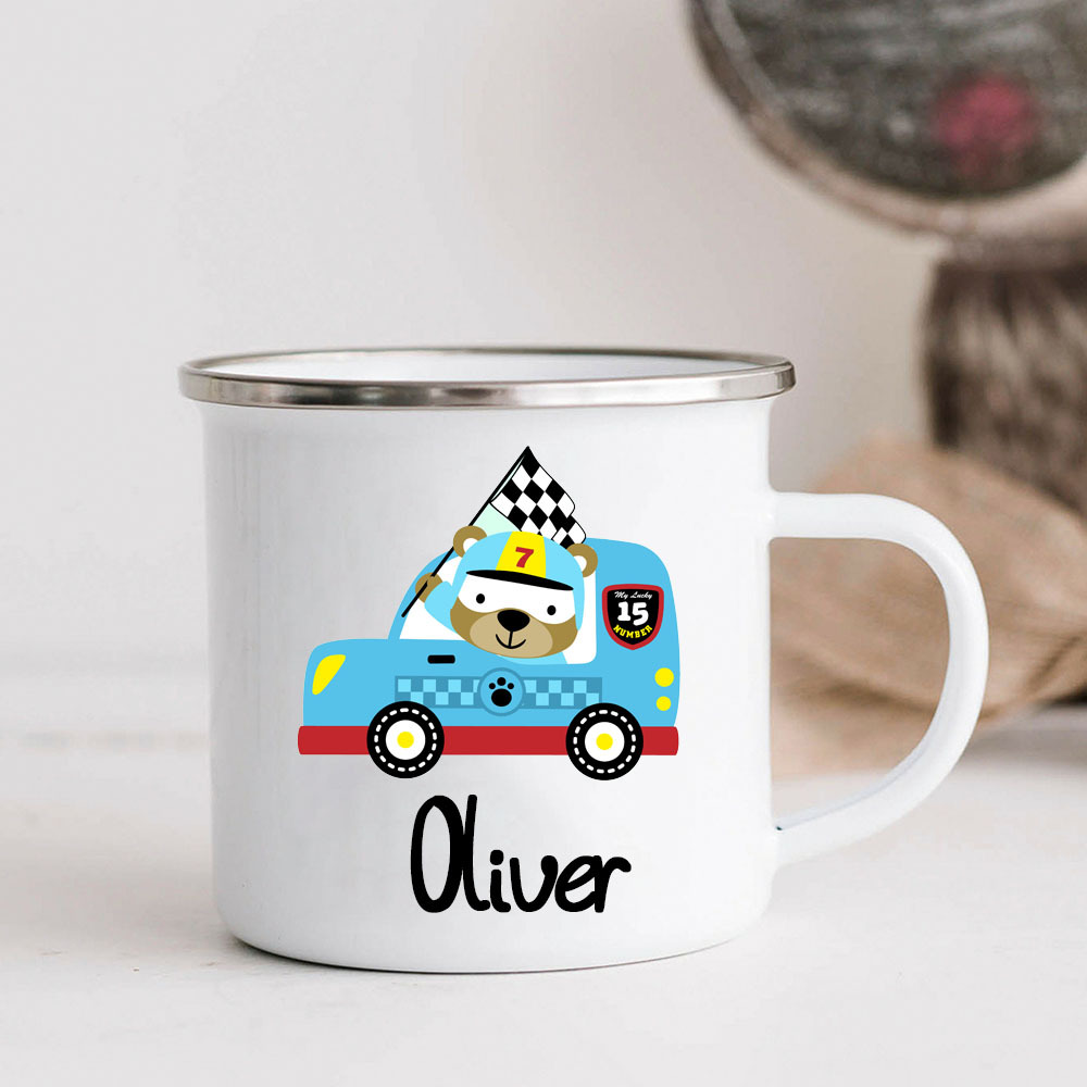 Personalised 12oz Race Car Mugs for Kids  | KidMug27