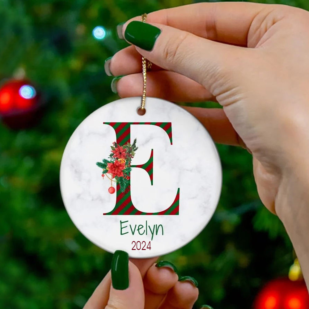 Personalized Christmas Monogram Ornaments Decoration | MCGift32