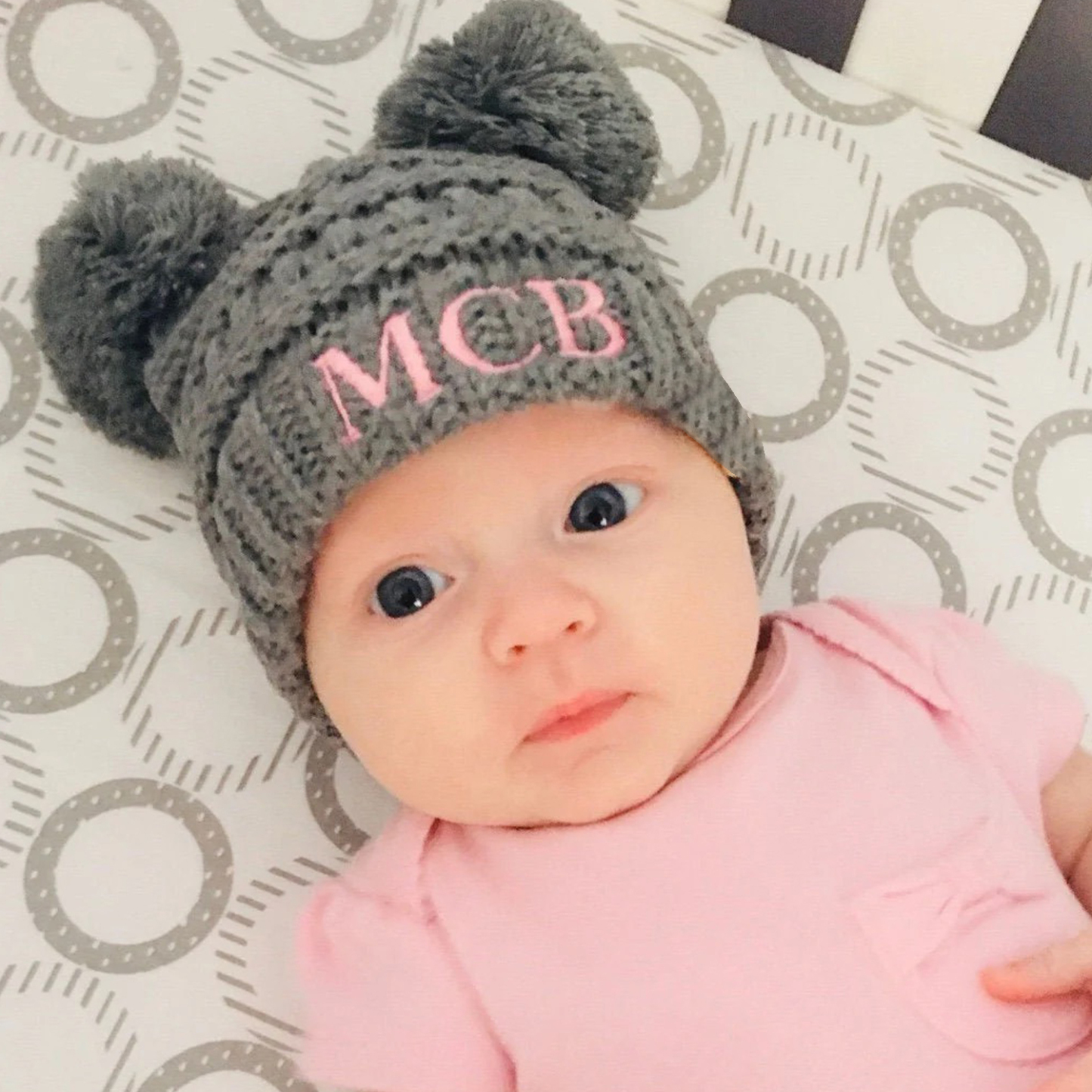 Personalized Embroidery Pom Pom Hat for Comfort & Unique | HSKid17