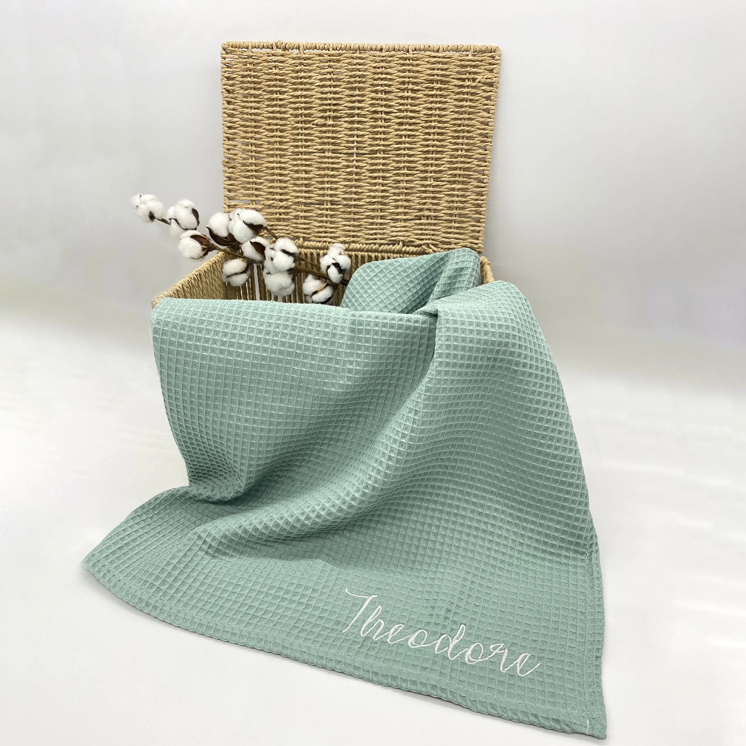 Personalized Embroidered Waffle Blanket for Comfort & Unique| CWBaby48