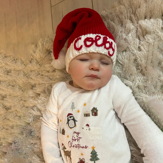 Personalized Hand Embroidered Christmas Santa Hat | MCGift53 