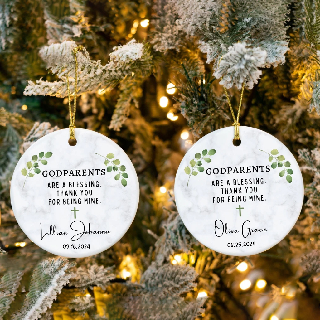 Personalized Godparents Blessing Ornaments Decoration | MCGift3603