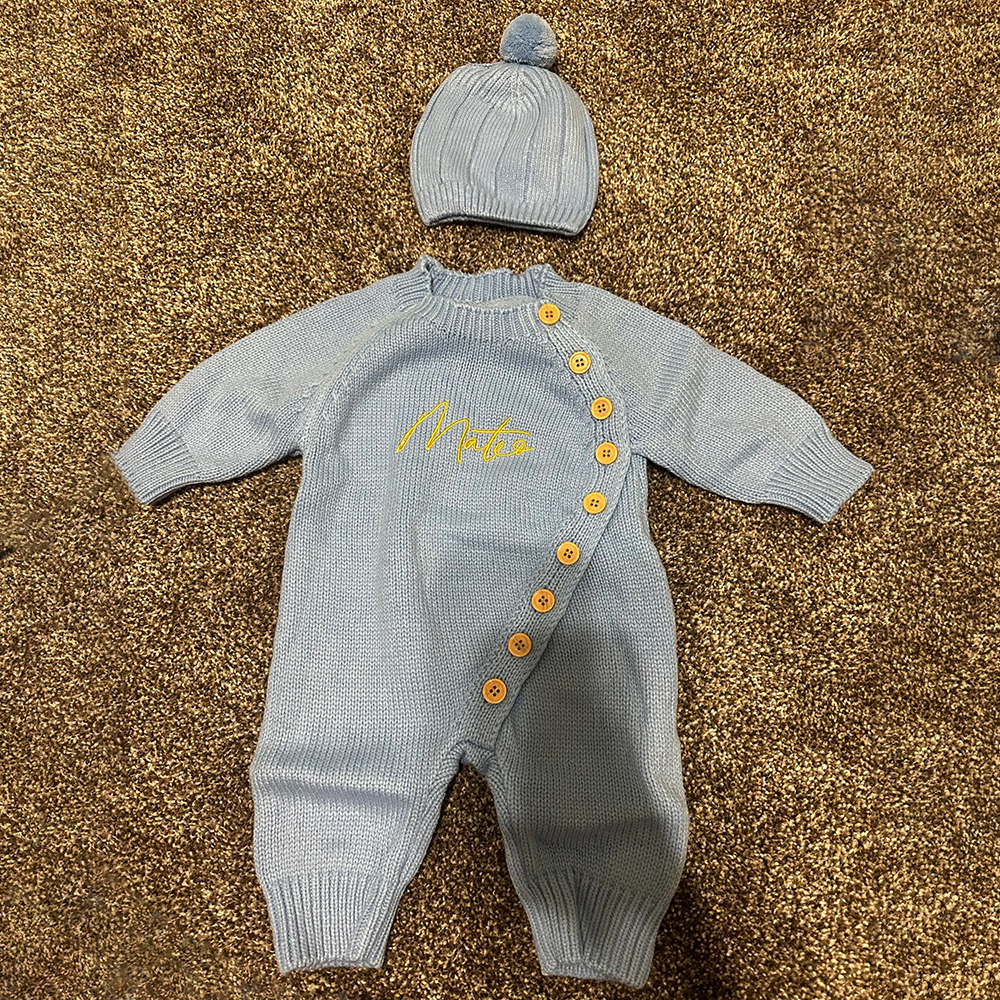 Personalized Embroidered Kids Color Romper Set | inSet13