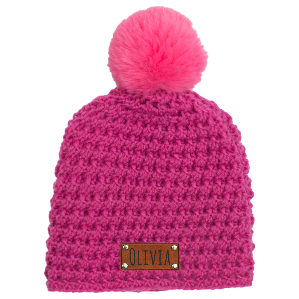 Personalized Embroidery Kid Colorful Pom Pom Hat | HSKid49