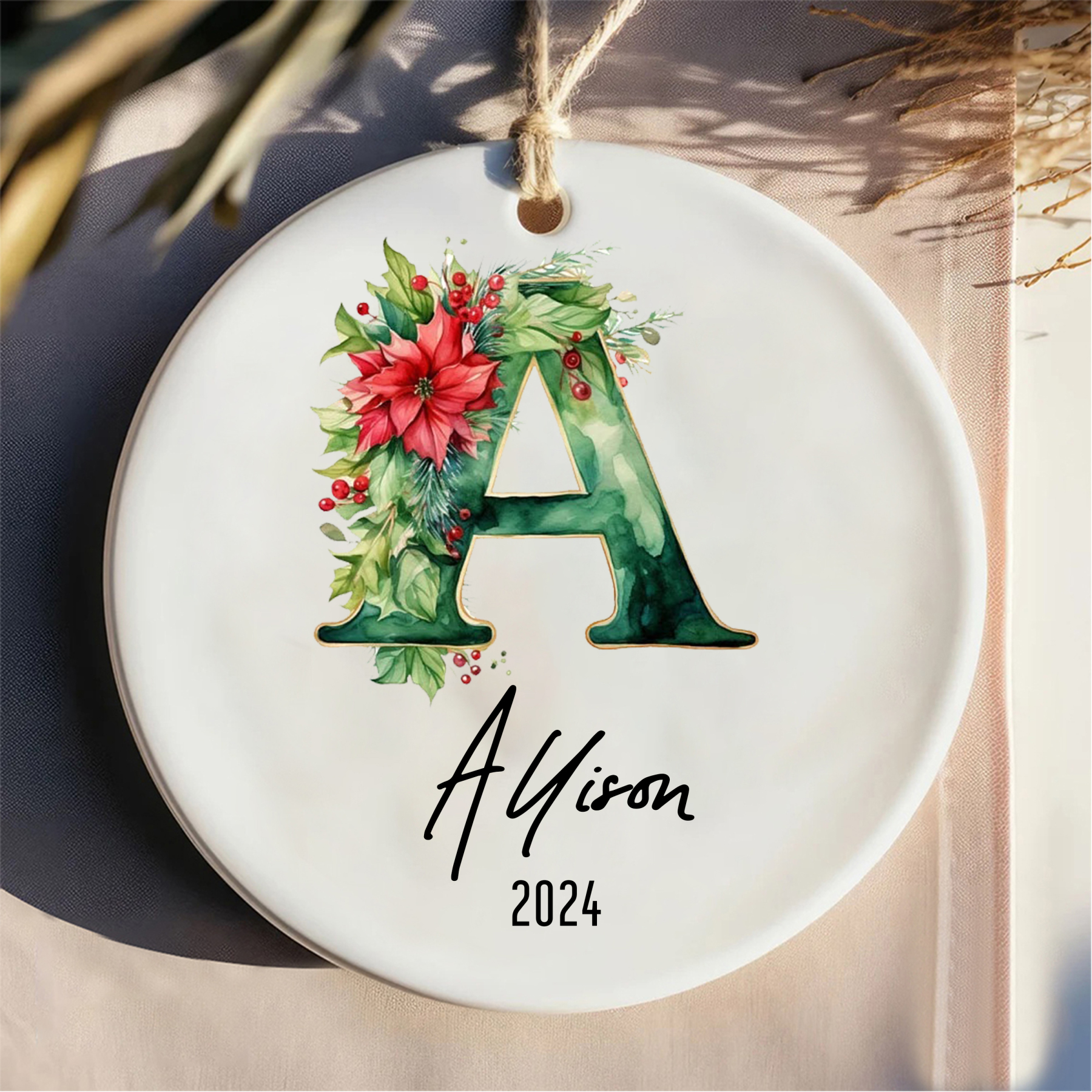 Personalized Christmas Monogram Ornaments Decoration | MCGift5711