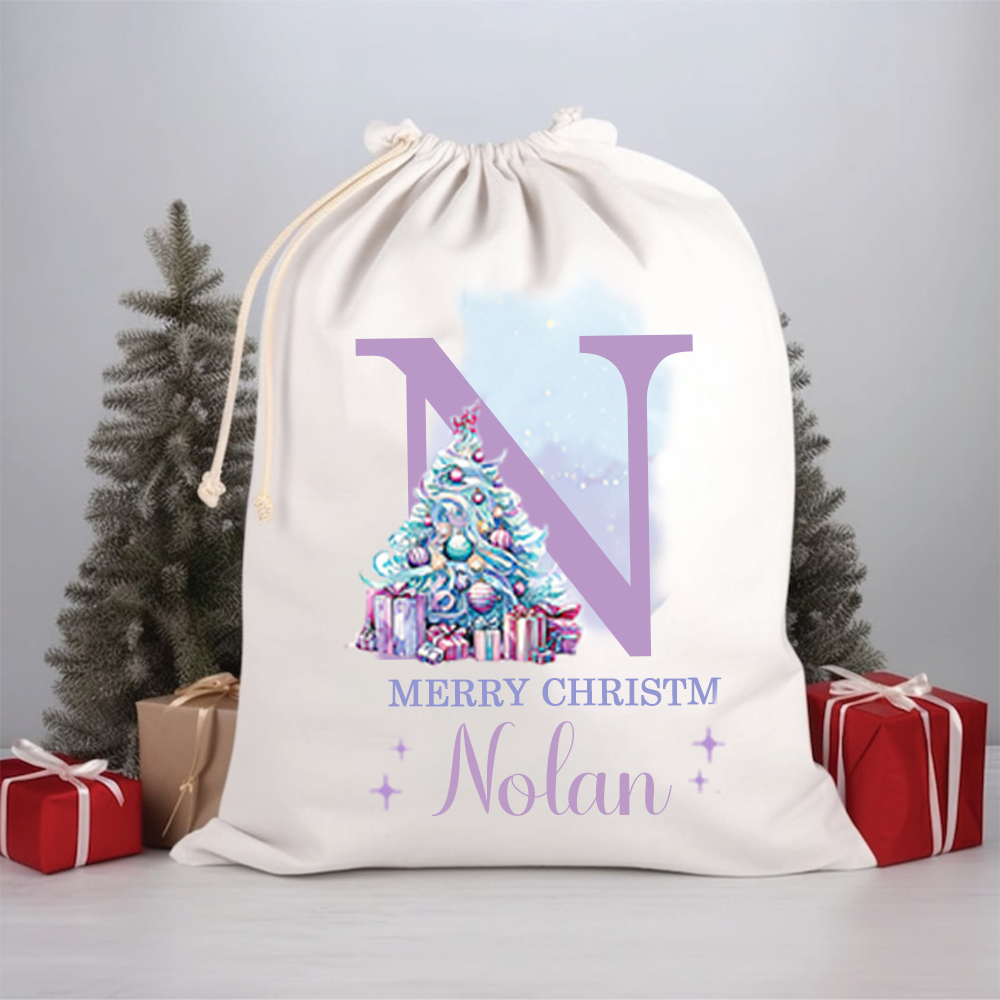 Personalized Name & Initial Christmas Gift Sack | MCGift67