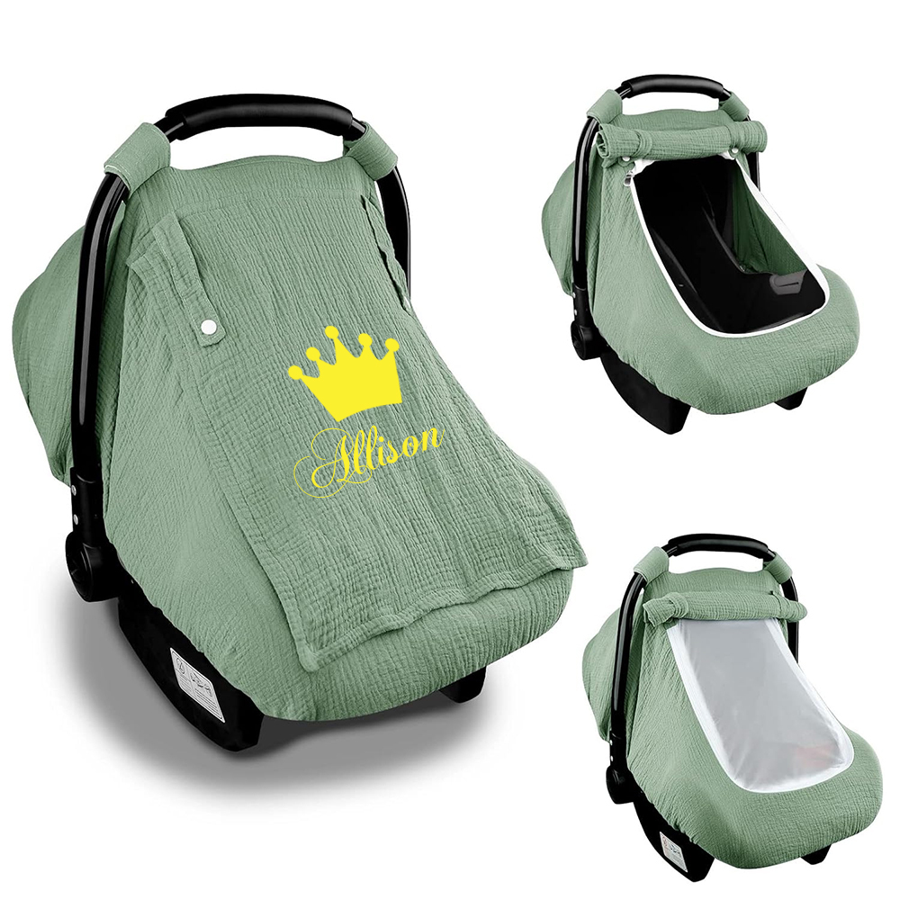 PersonalizedMuslin Car Seat Covers for Babies | CWBaby62