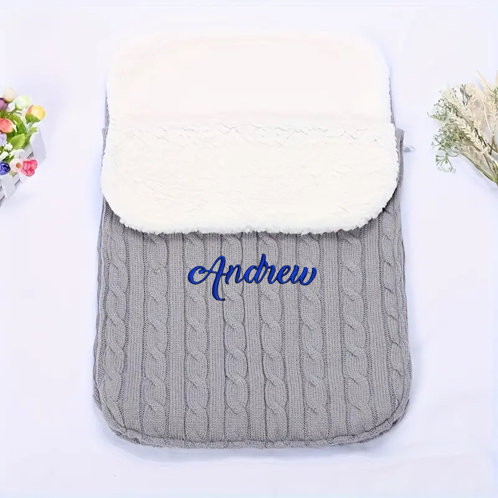 Personalized Embroidery Sherpa Sleeping Bag for Babies | CWBaby93