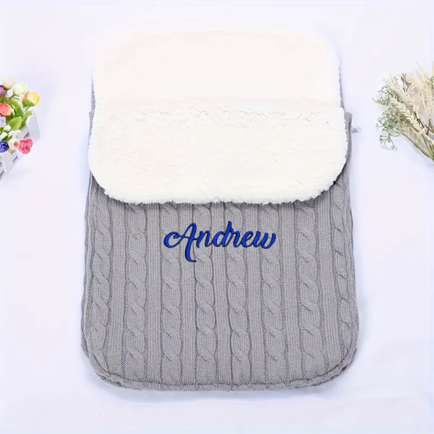 Personalized Embroidery Sherpa Sleeping Bag for Babies | CWBaby93
