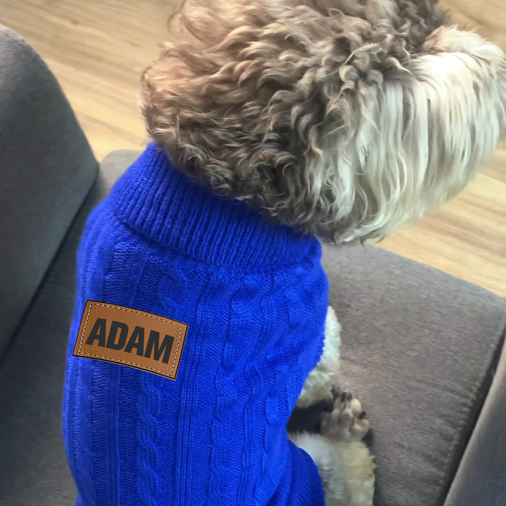 Personalized Leather Patch Pets Colourful Sweater | BKPet97