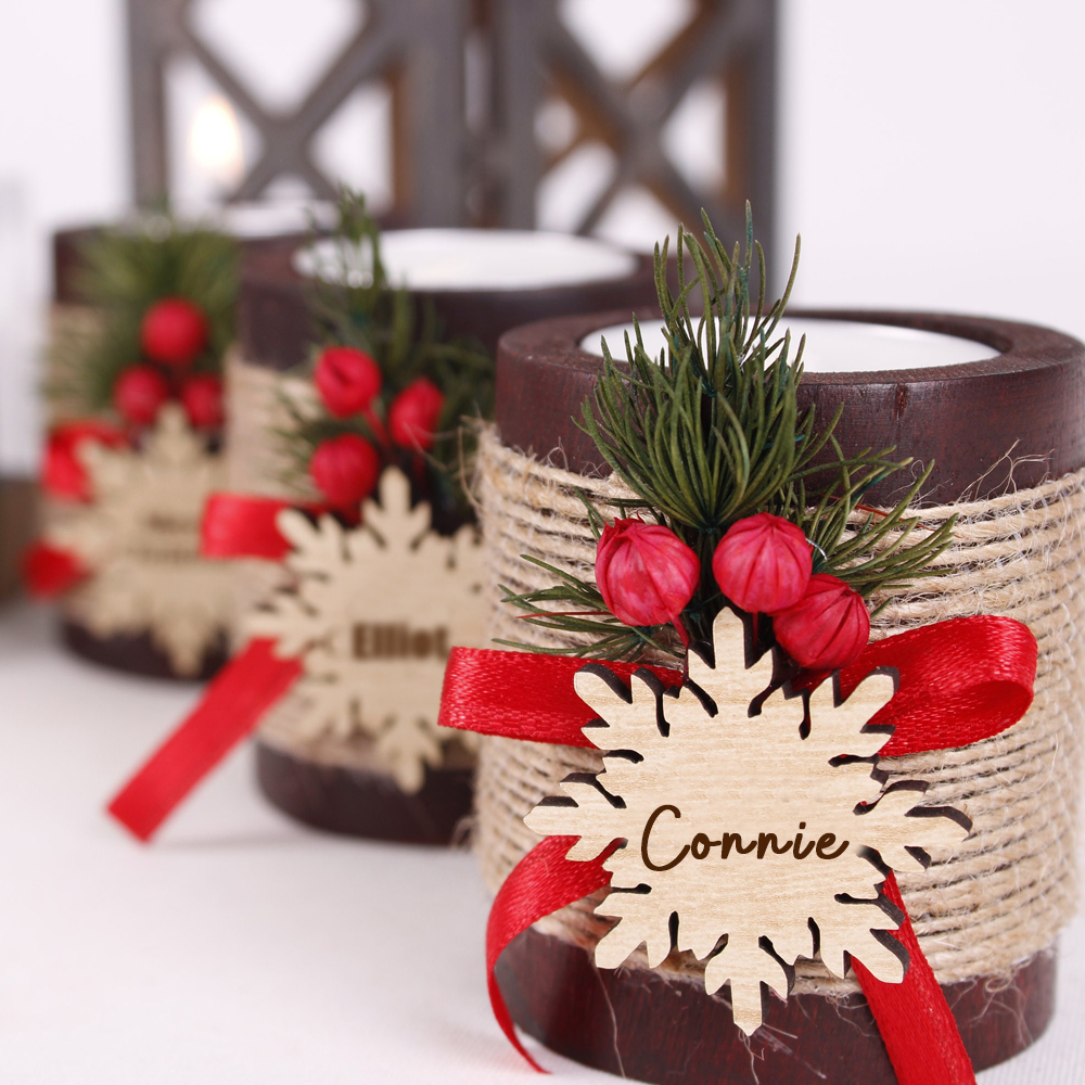 Personalized Wooden Christmas Candle Favors | MCGift76