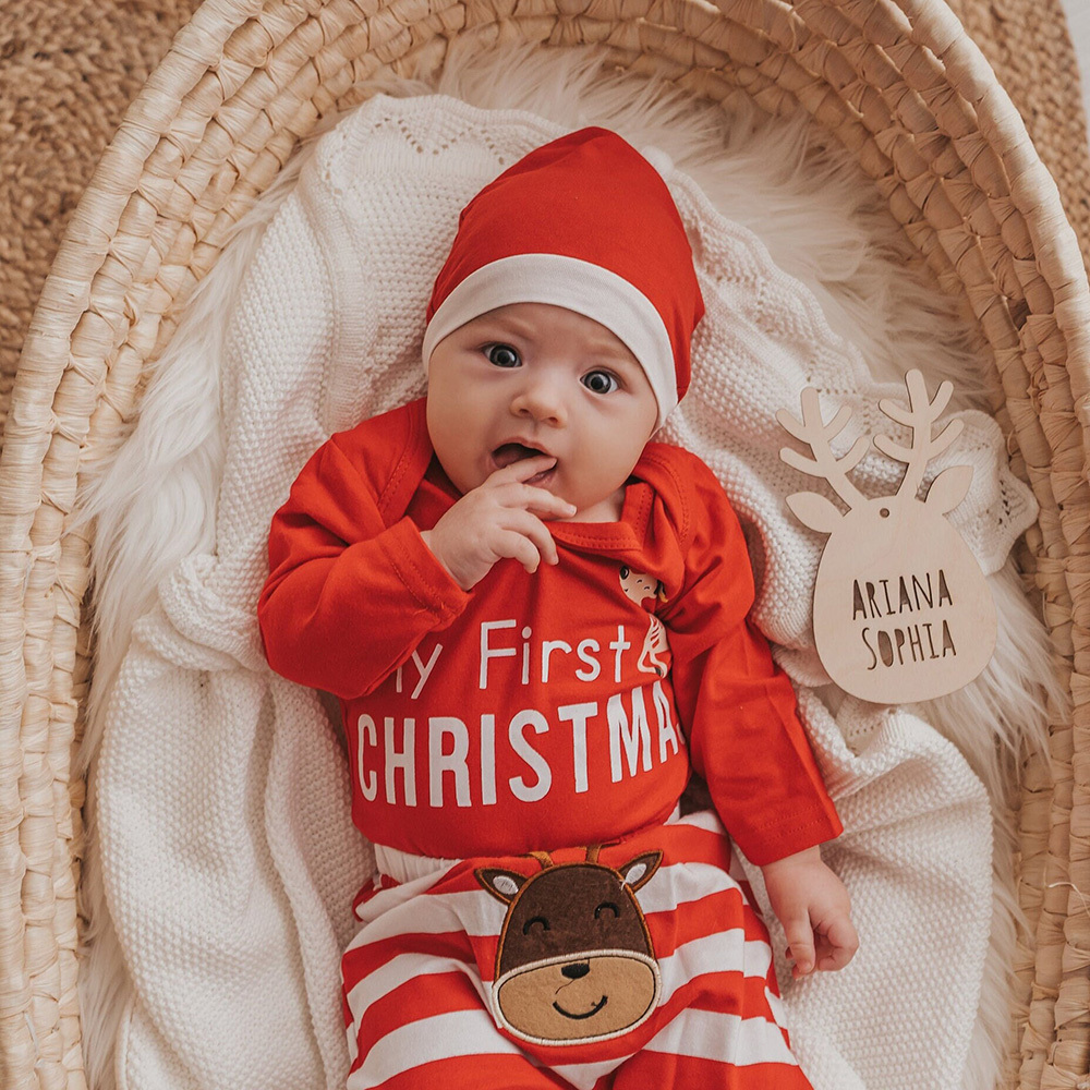 Personalized Christmas Reindeer Wood Ornament | MCGift81