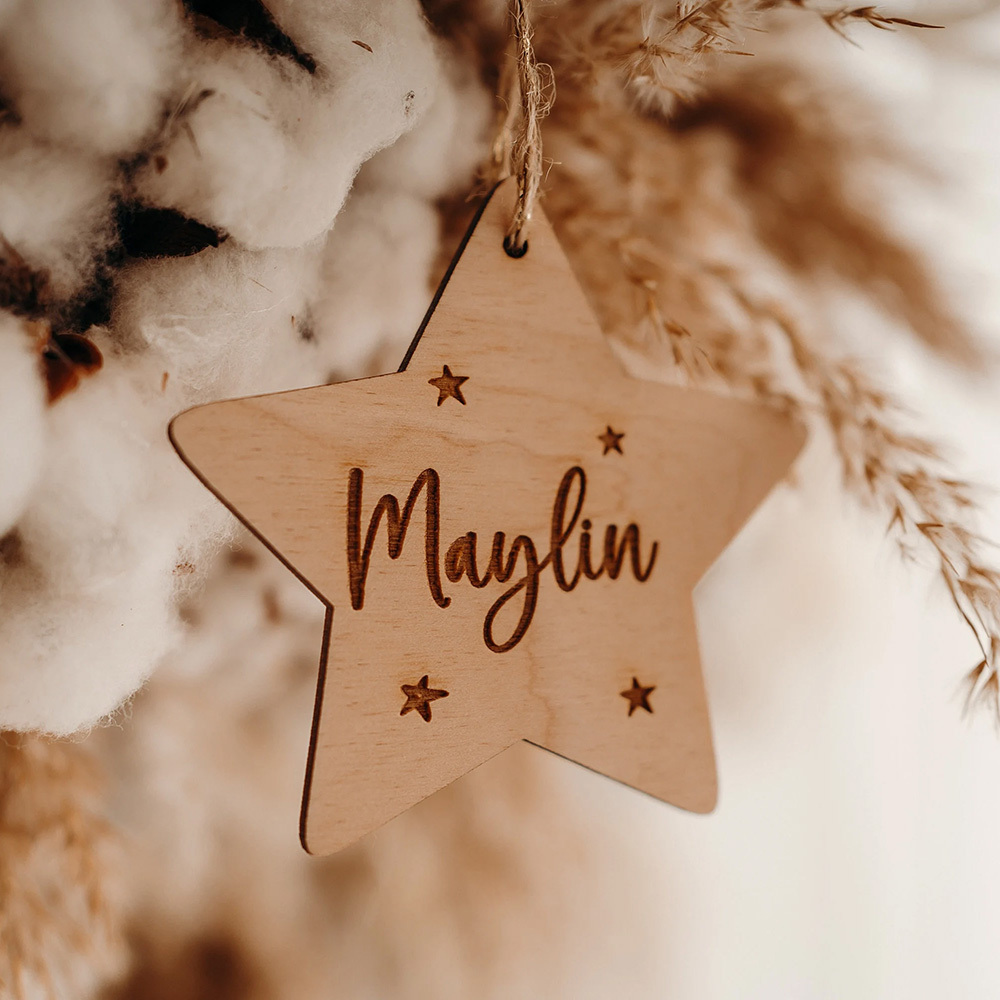 Personalized Christmas Reindeer Wood Ornament | MCGift82