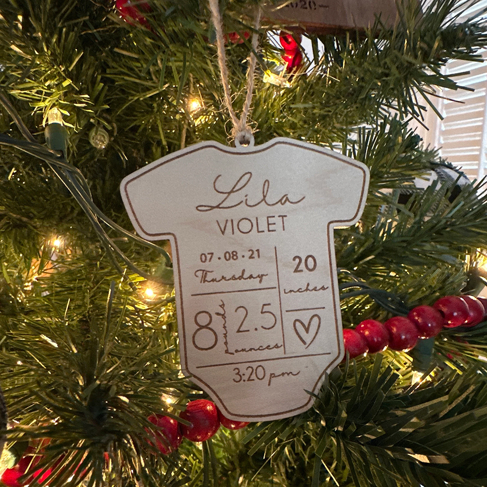 Personalized Baby's First Christmas Wood Ornament | MCGift85