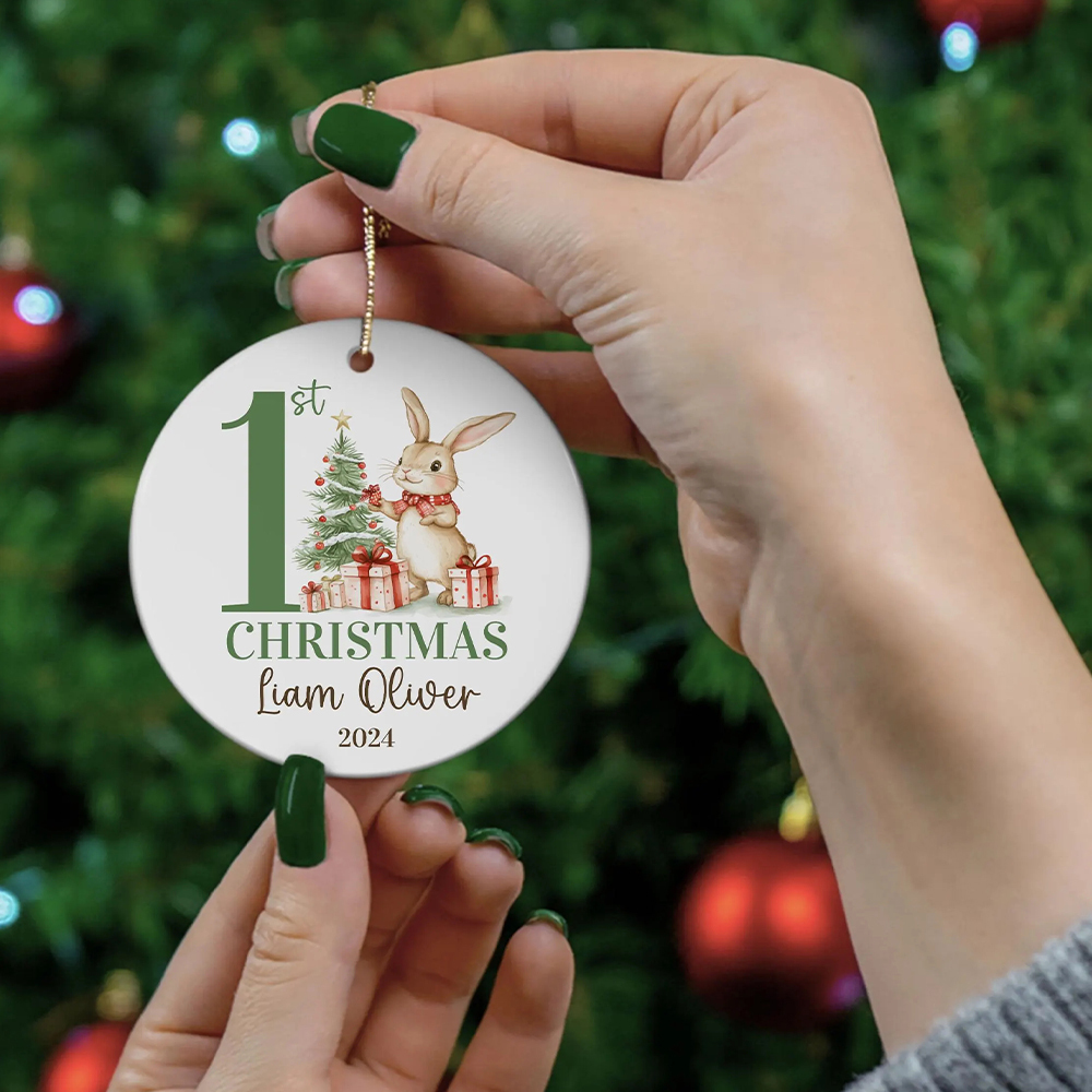 Personalized Cute Bunny Christmas Ornaments Decoration | MCGift5716