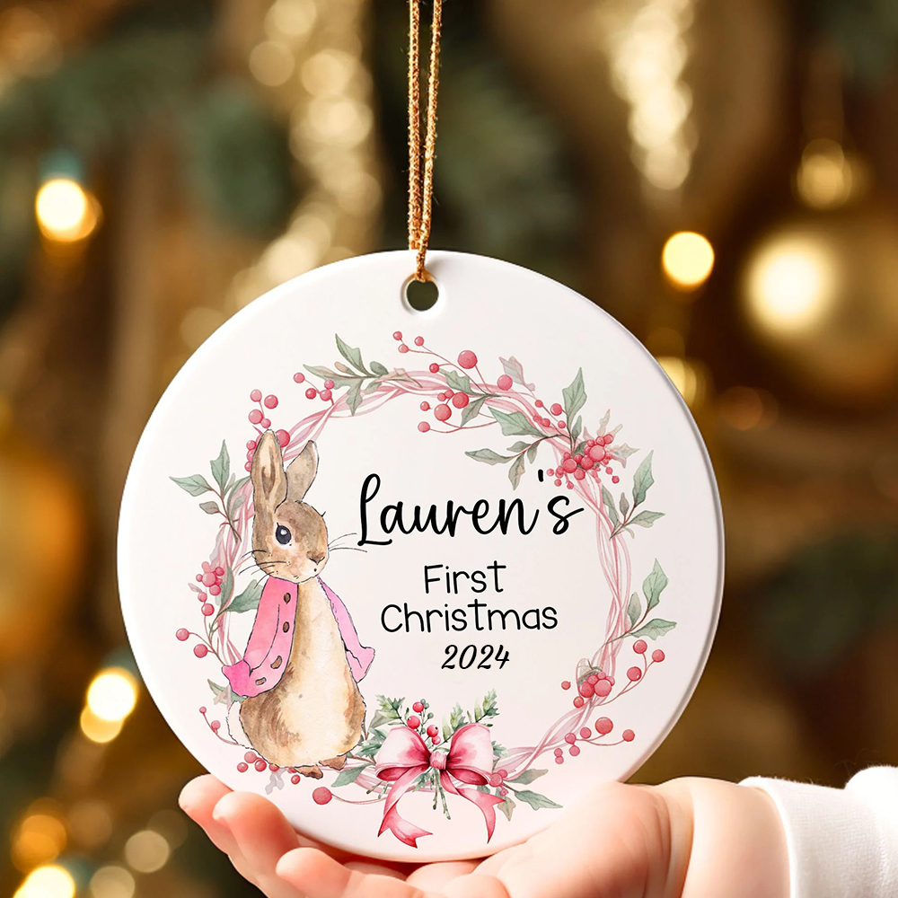 Personalized Lovely Bunny Christmas Tree Ornaments Decoration | MCGift5718