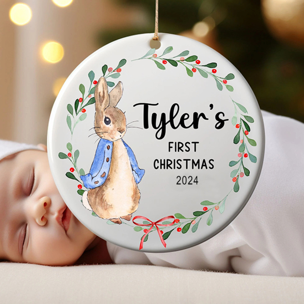 Personalized Lovely Bunny Christmas Tree Ornaments Decoration | MCGift5718